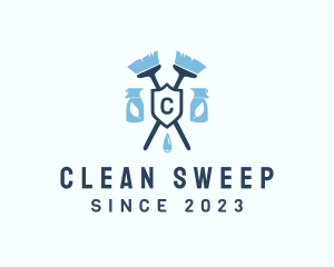 Broom Sprayer Sanitizer Housekeeping  logo design