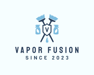 Broom Sprayer Sanitizer Housekeeping  logo design