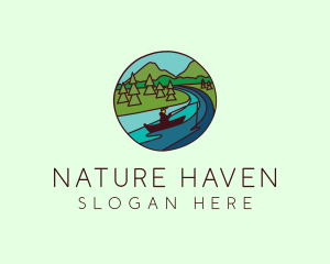 Outdoor River Campsite logo design