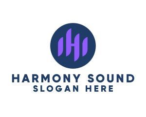 Sound Wave Letter H logo design