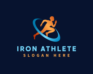 Running Athlete Marathon logo design