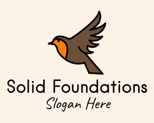 Flying Sparrow Bird Logo