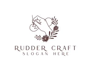 Hand Needle Thread Sewing logo design