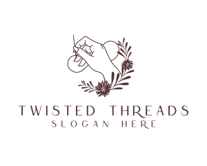 Hand Needle Thread Sewing logo design