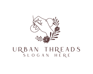 Hand Needle Thread Sewing logo design