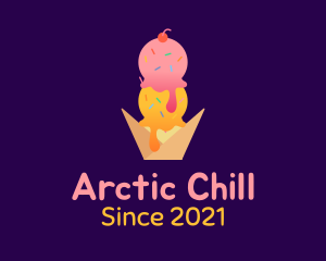 Ice Cream Sprinkle Dessert logo design