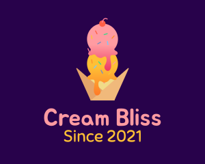 Ice Cream Sprinkle Dessert logo design