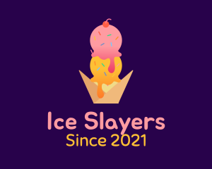 Ice Cream Sprinkle Dessert logo design