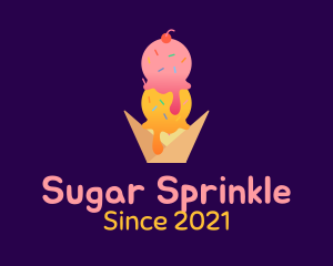 Ice Cream Sprinkle Dessert logo design