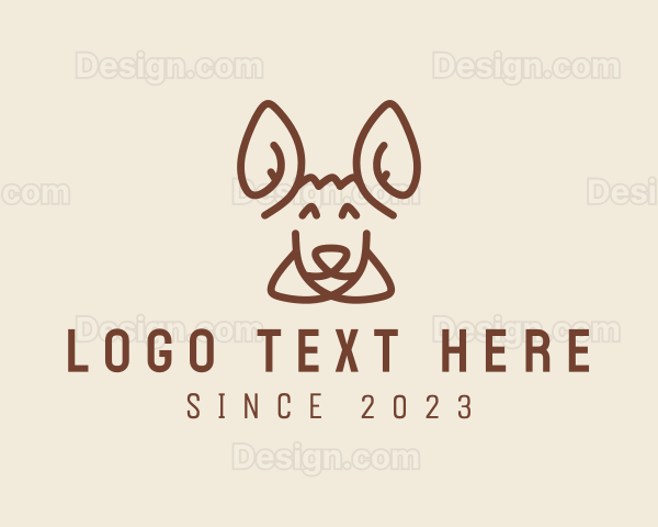 Happy Kangaroo Head Logo