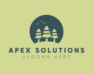 Pine Tree Sunset  logo design