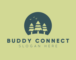 Pine Tree Sunset  logo design