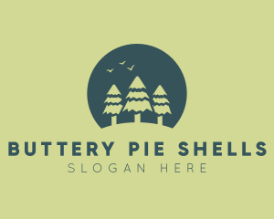 Pine Tree Sunset  logo design