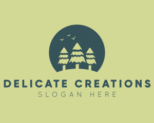 Pine Tree Sunset  logo design