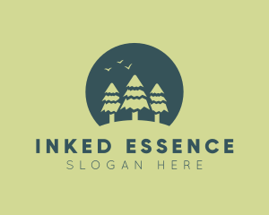 Pine Tree Sunset  logo design