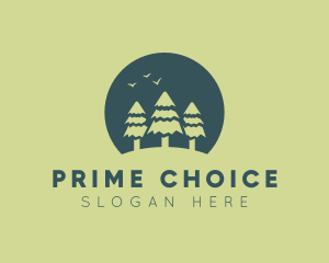 Pine Tree Sunset  logo design