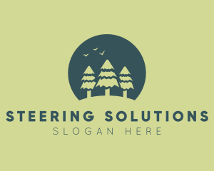 Pine Tree Sunset  logo design