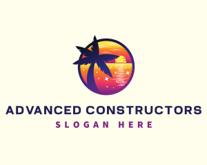 Sunset Beach Vacation logo design