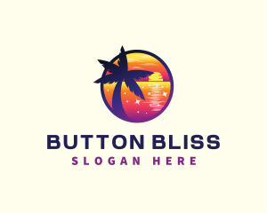 Sunset Beach Vacation logo design