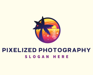 Sunset Beach Vacation logo design