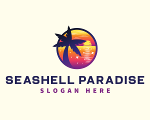 Sunset Beach Vacation logo design