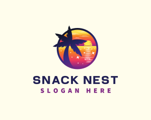 Sunset Beach Vacation logo design