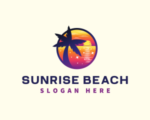 Sunset Beach Vacation logo design