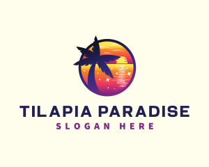 Sunset Beach Vacation logo design