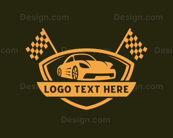 Super Car Racing Shield Logo