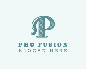 Boutique Salon Stylist Letter P logo design