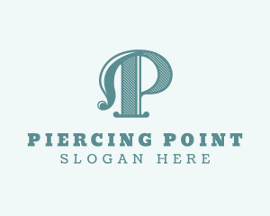 Boutique Salon Stylist Letter P logo design