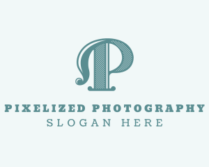 Boutique Salon Stylist Letter P logo design