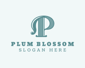 Boutique Salon Stylist Letter P logo design