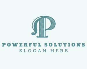 Boutique Salon Stylist Letter P logo design