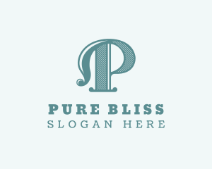 Boutique Salon Stylist Letter P logo design