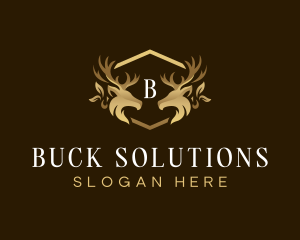 Luxury Deer Crest logo design