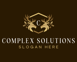 Luxury Deer Crest logo design