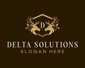 Luxury Deer Crest logo design