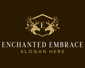 Luxury Deer Crest logo design