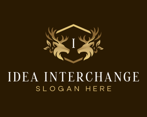 Luxury Deer Crest logo design