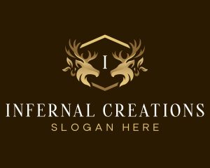 Luxury Deer Crest logo design