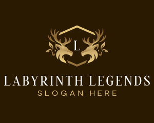 Luxury Deer Crest logo design