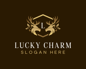 Luxury Deer Crest logo design