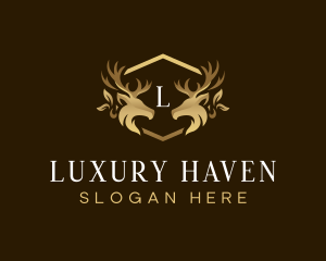 Luxury Deer Crest logo design