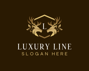 Luxury Deer Crest logo design