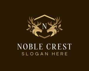 Luxury Deer Crest logo design