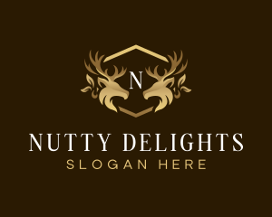 Luxury Deer Crest logo design