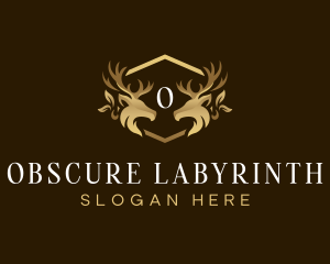 Luxury Deer Crest logo design