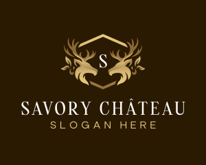 Luxury Deer Crest logo design