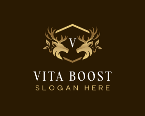 Luxury Deer Crest logo design